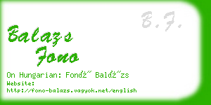 balazs fono business card